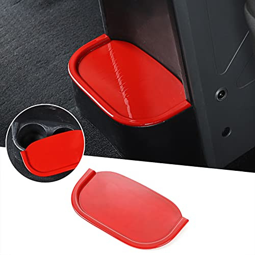 RT-TCZ Rear Cup Holder Lid Cover Trim ABS Decoration Interior Accessories for Jeep Wrangler 2007-2010 JK JKU 4 Door Sport X Sahara Rubicon Red