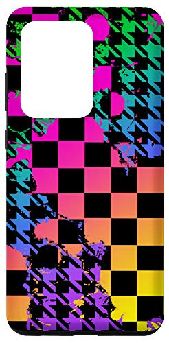 Galaxy S20 Ultra Checkered Board Color Fade Paint Splash Hounds Tooth Glitch Case