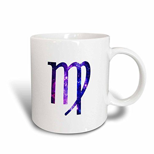 3dRose 202183_1 Virgo Star Sign On Space Background - Zodiac Horoscope Symbol Mug 11oz Purple