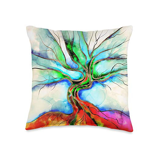 Creativemotions Luxury Abstract Liquid Flowing Paint Tree art Throw Pillow 16x16 Multicolor Creativemotions Luxury Abstract Liquid Flowing Paint Tree art Throw Pillow 16x16 Multicolor