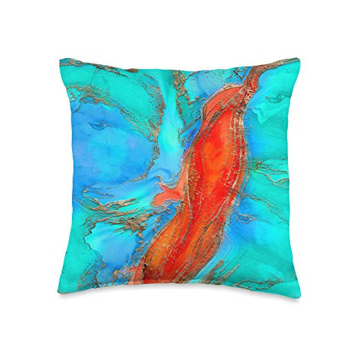 Creativemotions Luxury Abstract Liquid Flowing Paint Art ice and flame Throw Pillow 16x16 Multicolor Creativemotions Luxury Abstract Liquid Flowing Paint Art ice and flame Throw Pillow 16x16 Multicolor