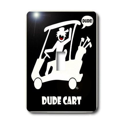 3dRose LLC lsp_13123_1 Dude Cart Black Sign 1 Single Toggle Switch