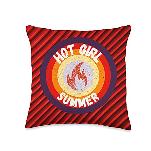 The Finest Tee's Retro Hot Summer 2021 Travel Weekend Vintage Girls Trip Throw Pillow 16x16 Multicolor