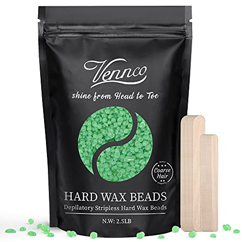 2.5lb Hard Wax Beads Vennco Wax Beans for Coarse Hair Removal At Home Self Waxing Beads for Underarms Legs Facial Eyebrows Bikini and Brazilian Wax Large Refill Wax for Wax Warmer Kit 2.5lb Hard Wax Beads Vennco Wax Beans for Coarse Hair Removal At Home Self Waxing Beads for Underarms Legs Facial Eyebrows Bikini and Brazilian Wax Large Refill Wax for Wax Warmer Kit