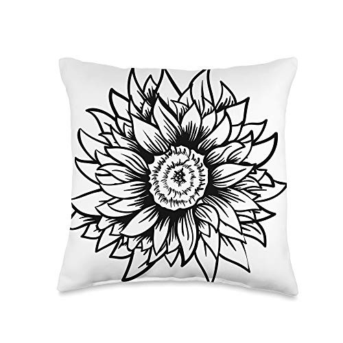 Sunflowers Sunshine Yellow Flowers Florist Gifts Florist Floral Flowers Sunflower Throw Pillow 16x16 Multicolor