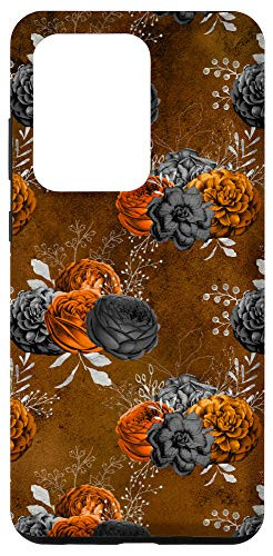 Galaxy S20 Ultra Case gothic dark orange and black flowers occult goth phone Case