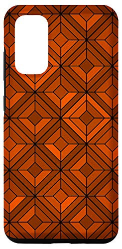 Galaxy S20 Simple Geometric Pattern Orange Square Tiles Polygons Modern Case