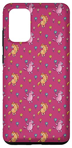 Galaxy S20 plus Cute Unicorns and Flowers Pattern in Pink Orange Blue Purple Case