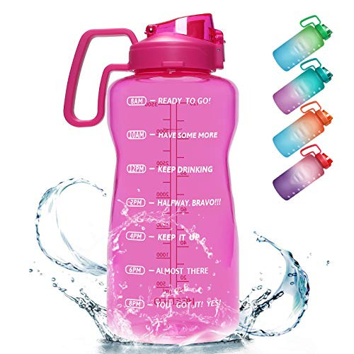 KEEPTO 64oz 128oz Water Bottle with Handle - Motivational Half Gallon-1 Gallon Water Bottle Leakproof BPA Free Tritan Water Jug with Time to Drink KEEPTO 64oz 128oz Water Bottle with Handle - Motivational Half Gallon-1 Gallon Water Bottle Leakproof BPA Free Tritan Water Jug with Time to Drink