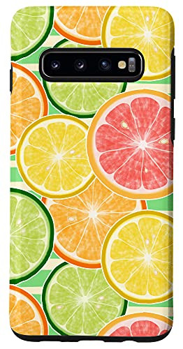 Galaxy S10 Citrus Fruit Lemons Limes Grapefruits Oranges Summer Case