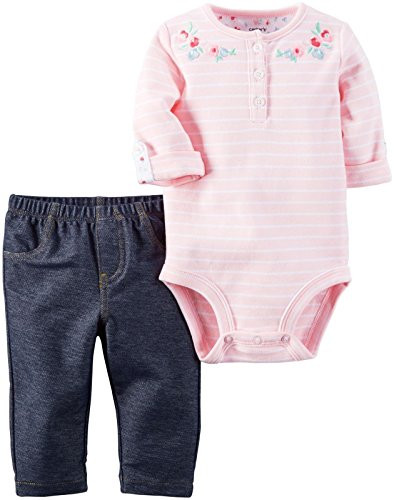 Carter's Baby Girls' Bodysuit Pant Sets 121g811 Pink-Denim 24 Months