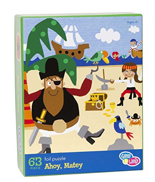C.R. Gibson Ahoy Matey Foil Kids Pirate Puzzle, 63Piece C.R. Gibson Ahoy Matey Foil Kids Pirate Puzzle, 63Piece
