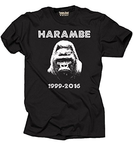 Harambe Gorilla T-Shirt Support Harambe Shirt Large Black