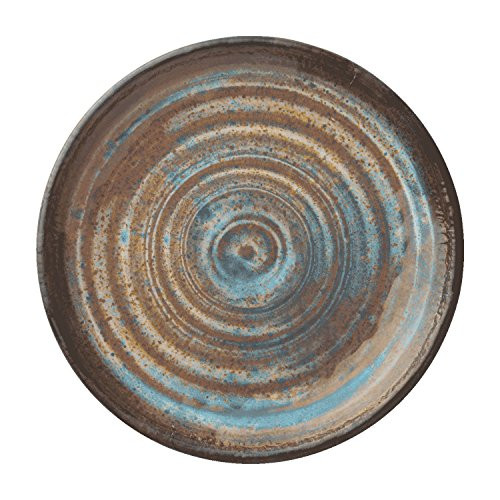 Merritt International Melamine Glazed Brown Swirl Round Salad Plate 8"