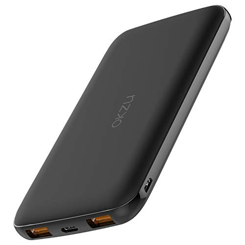 10000mAh USB C Power Bank, QC 3.0 Power Delivery Portable Charger, OKZU 18W PD Portable External Battery Pack for iPhone X/ 8/7/ 6s, Samsung S9, iPad, Tablets (Black) 10000mAh USB C Power Bank, QC 3.0 Power Delivery Portable Charger, OKZU 18W PD Portable External Battery Pack for iPhone X/ 8/7/ 6s, Samsung S9, iPad, Tablets (Black)
