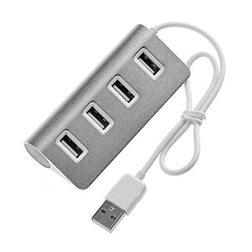 Aluminum Alloy 4 Ports USB 2.0 Hub Splitter Adapter for Laptop PC Computer High Speed 480Mbps