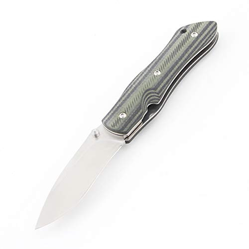 Sanrenmu 9051 Folding Knife 8Cr14Mov Blade G10 Handle None Lock with Clip Pocket Knife -9051SUC-GHV-Black Desert--