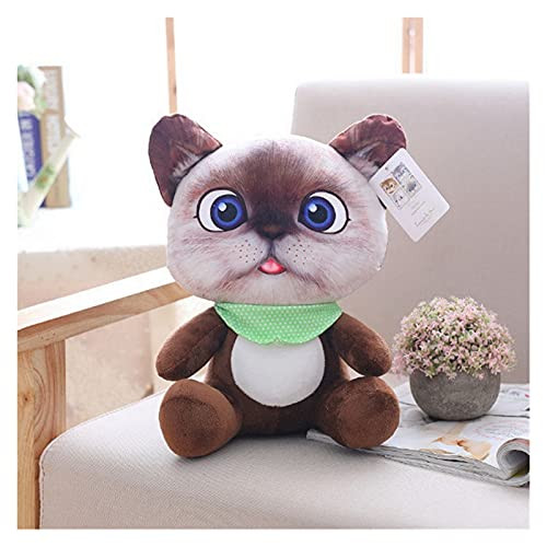 JUNMAIDZ Plush Toys Cartoon Dolls Cartoon Pillow Cushion Mini Cute Cat Plush Stuffed Toys Animal Christmas Birthyday Gifts for Kids 20cm Cartoon -Color - Dark Brown Height - 20cm-