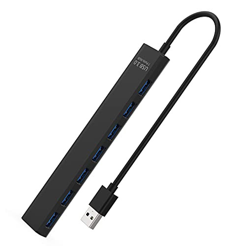 Nicoone 7-in-1 USB 3.0 Hub 5Gbps High Speed USB 3.0 Splitter for Laptop PC Mobile HDD Mulitple Devices