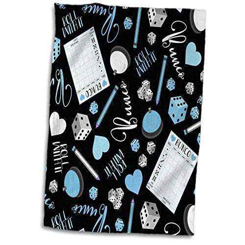 3dRose Janna Salak Designs Bunco - Pink Bunco Pattern - Towels -twl_341360_1-