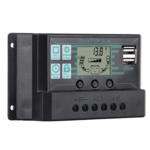 BHDD Solar Charge Controller USB Output Solar Panel Regulator 5V 3A PMW LCD MPPT Home for Car