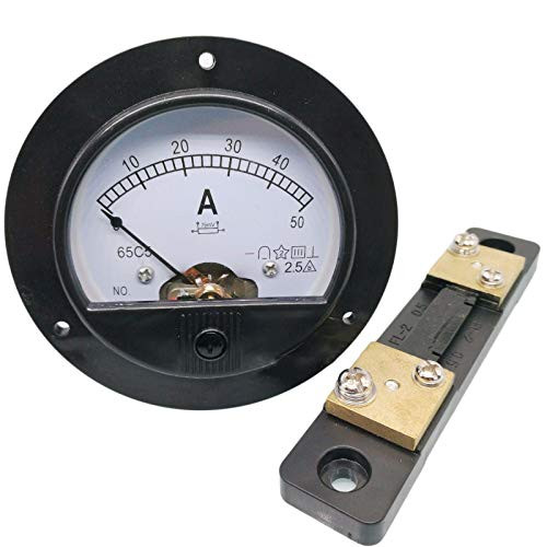 DC 0~50A Analog AMP Current Pointer Needle Panel Meter Ammeter and Shunt