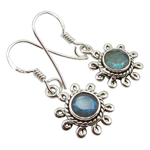 SilverStarJewel Labradorite Earrings 1.2" Sterling Silver Stone Gift SilverStarJewel Labradorite Earrings 1.2" Sterling Silver Stone Gift