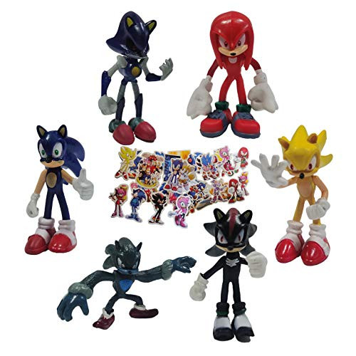 Sonic Figure Sonic Hedgehog Action Figure Toy Super Sonic Tail Amy Rose Toy Cake Decoration Series Toy Set