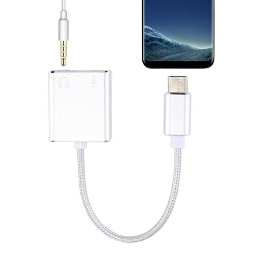 HUFAN USB-C-Type-C to Jack 3.5mm Earphone Microphone Sound Card Computer HUB