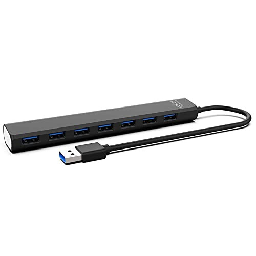 Esenlong 7-in-1 USB 3.0 Hub 5Gbps High Speed USB 3.0 Splitter for Laptop PC Mobile HDD Mulitple Devices