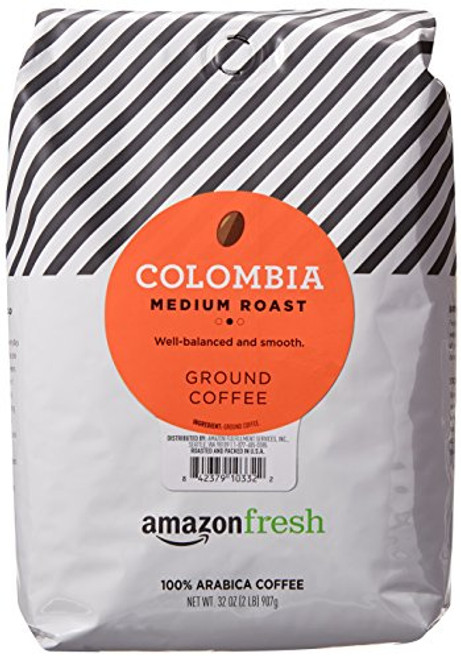 AmazonFresh Colombia Ground Coffee, Medium Roast, 32 Ounce AmazonFresh Colombia Ground Coffee, Medium Roast, 32 Ounce