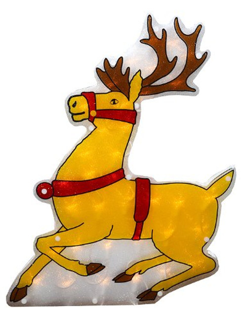 Sienna Lighted Shimmering Reindeer Christmas Window Silhouette Decoration 18"