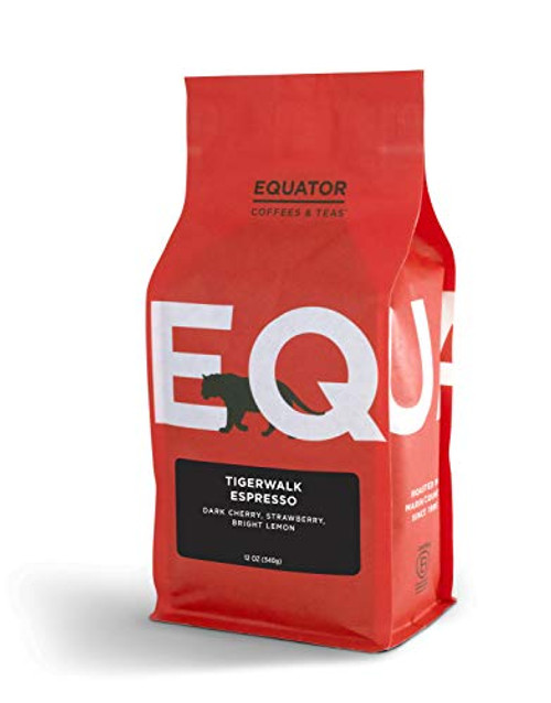 Equator Coffees & Teas Tigerwalk Espresso, Roasted, Whole Bean Coffee, 12 Ounce bag