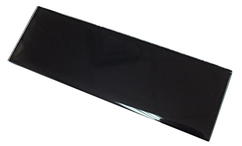 4x12 Glossy Black Subway Glass Mosaic Tiles for Bathroom and Kitchen Walls Kitchen Backsplashes by Vogue Tile