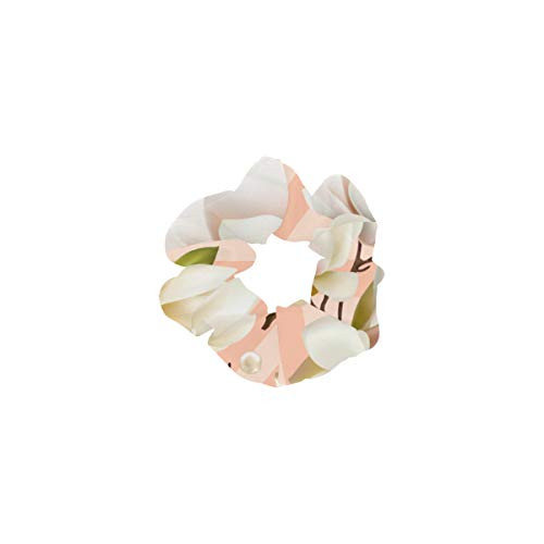 Patterned Hair Scrunchies Watercolor Magnolia In Spring Hair Ties Elastic Cord For Hair Ties Perfect For Thick Hair Bands Hair Ties For Women Or Girls Hair Accessories