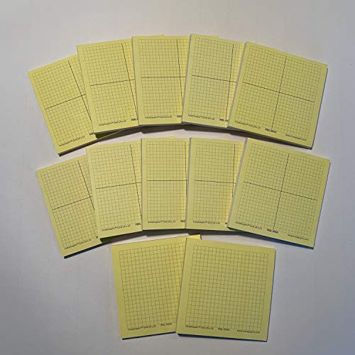InstaGraphs Adhesive Grid and Graph Sticky Note Pad -50 sheets-pad- Paper Notes High School 12 Pack -FBA-