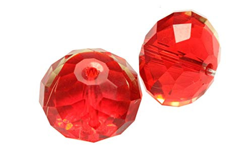 100pcs 10mm Adabele Austrian Rondelle Crystal Beads Light Siam Red Rondelle Spacer Compatible with 5040 Swarovski Crystals Preciosa SS1R-1006