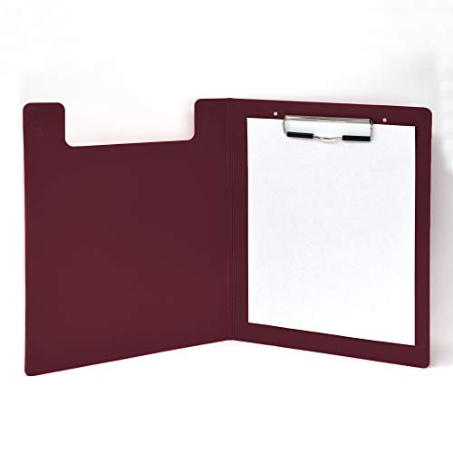 Carstens Heavy Duty Low-Profile Clipboard with Cover  Plastic Burgundy
