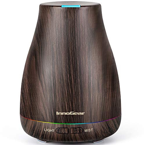 InnoGear Essential Oil Diffuser 300ml Diffuser for Essential Oils Aromatherapy Diffuser Cool Mist Humidifier with 8 Colors Light 2 Mist Mode Waterless Auto Off for Home Office Dark InnoGear Essential Oil Diffuser 300ml Diffuser for Essential Oils Aromatherapy Diffuser Cool Mist Humidifier with 8 Colors Light 2 Mist Mode Waterless Auto Off for Home Office Dark