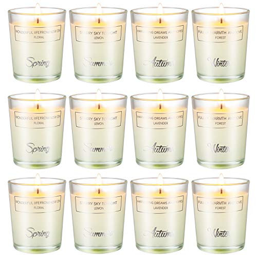Scented Candles Gift Set Ahyiyou 12 x 2.5 Oz Portable Glass Natural Soy Wax Candles Strongly Fragrance Essential Oils Aromatherapy Candles for Stress Relief Home Decoration Scented Candles Gift Set Ahyiyou 12 x 2.5 Oz Portable Glass Natural Soy Wax Candles Strongly Fragrance Essential Oils Aromatherapy Candles for Stress Relief Home Decoration