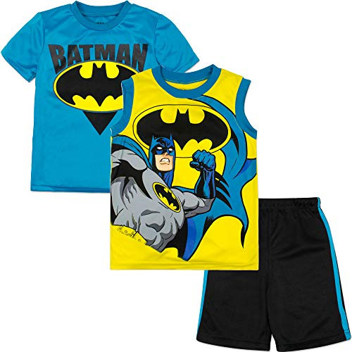 DC Comics Batman Toddler Boys T-Shirt Tank Top Shorts Set Yellow 2T