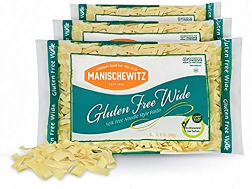 Manischewitz Gluten Free Wide Egg Noodles -3 Pack- Yolk Free Kosher For Passover and All Year Round Use