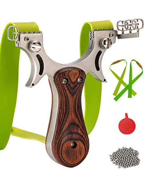 RCZZSUWE Professional Stainless Slingshots for Hunting Adult Catapult Shooting Slingshot Set High Velocity Tactical Wrist Slingshot with Ammo Balls and Rubber Bands RCZZSUWE Professional Stainless Slingshots for Hunting Adult Catapult Shooting Slingshot Set High Velocity Tactical Wrist Slingshot with Ammo Balls and Rubber Bands