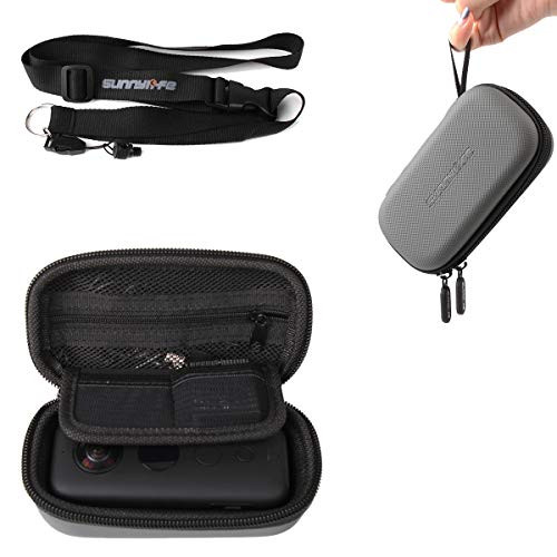 Kismaple Mini Carrying Hard Waterproof Case with Adjustable Lanyard for Insta360 One X Action Camera Storage Bag