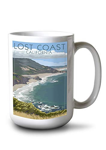 Lantern Press Lost Coast California Coastal Scene 98899 -15oz White Ceramic Mug-