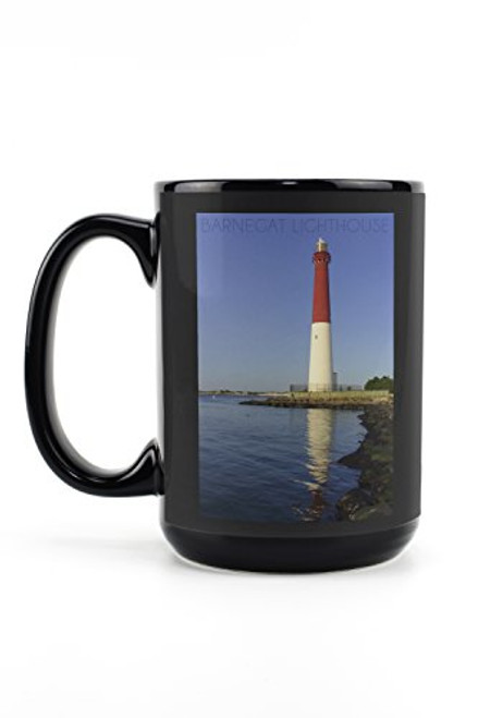 Lantern Press Barnegat Lighthouse Close Up -15oz Black Ceramic Mug Dishwasher and Microwave Safe- Lantern Press Barnegat Lighthouse Close Up -15oz Black Ceramic Mug Dishwasher and Microwave Safe-