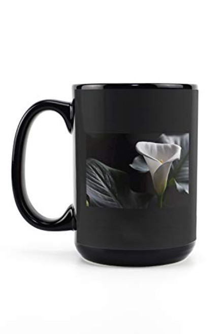 Lantern Press Calla Lily Up Close 9005794 -15oz Black Ceramic Mug - Dishwasher and Microwave Safe- Lantern Press Calla Lily Up Close 9005794 -15oz Black Ceramic Mug - Dishwasher and Microwave Safe-