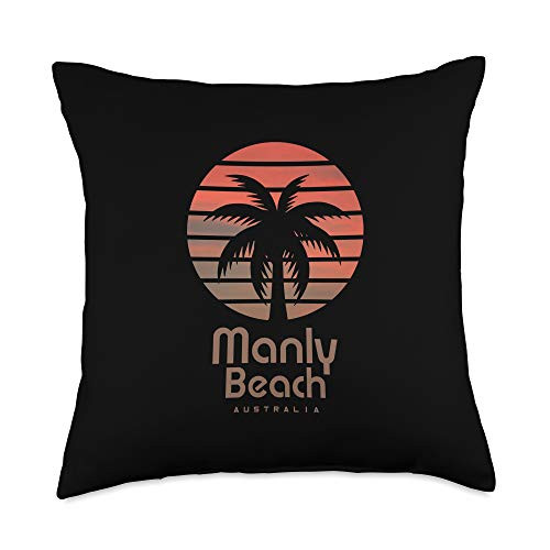 Australia Holiday Manly Beach Gift Australia Travel Vacation Manly Beach Throw Pillow 18x18 Multicolor