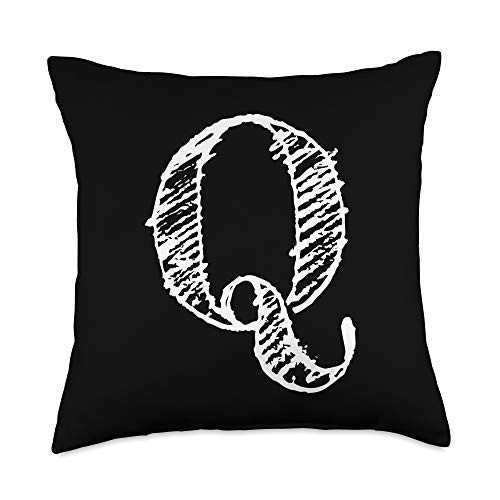Letters of the Alphabet A to Z Numbers  and  Symbols Bold Q-Decorative Alphabet Big Font Capital Letter Throw Pillow 18x18 Multicolor