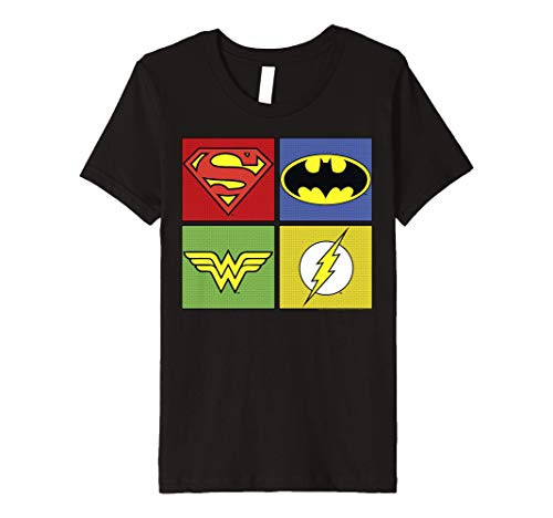 Kids DC Comics Justice League Logo Panels Premium T-Shirt